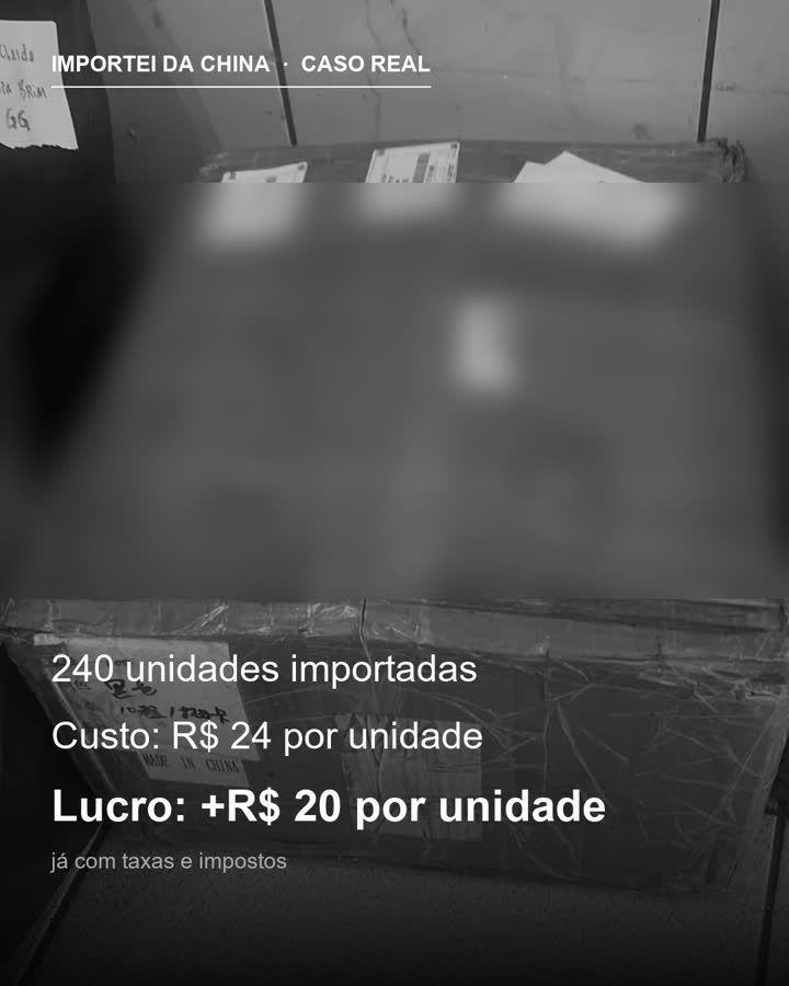 Caixas reais da importação, 240 unidades